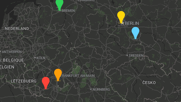 Map of company locations