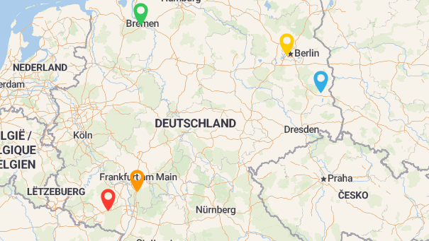 Map of company locations