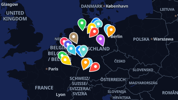 Map of company locations
