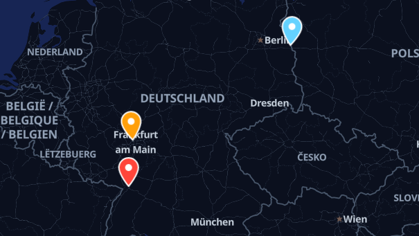 Map of company locations
