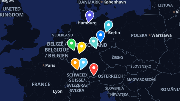 Map of company locations
