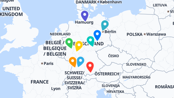 Map of company locations