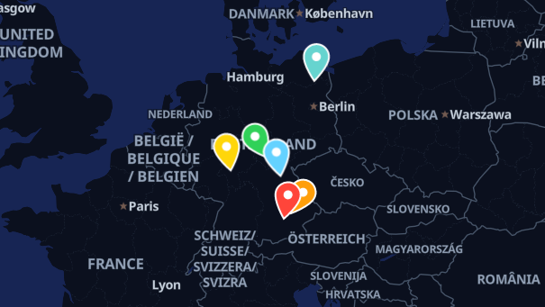 Map of company locations