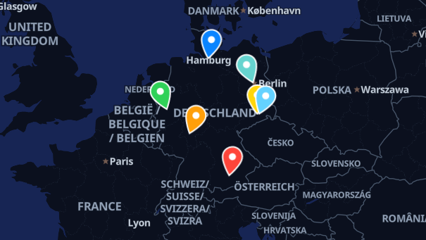 Map of company locations