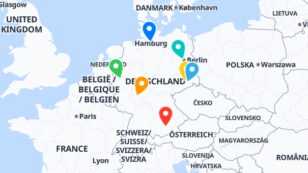 Map of company locations
