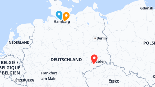 Map of company locations