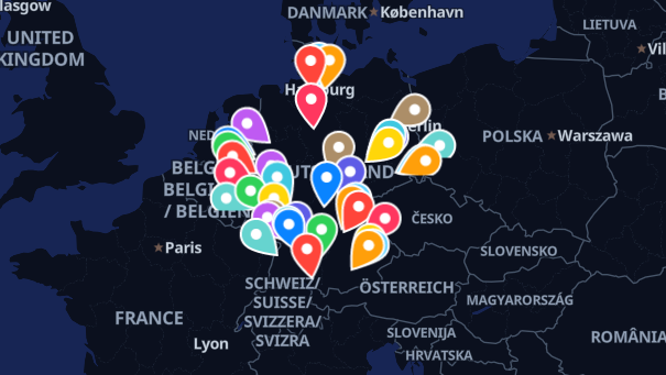 Map of company locations