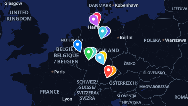 Map of company locations