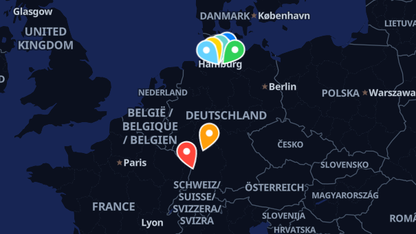 Map of company locations