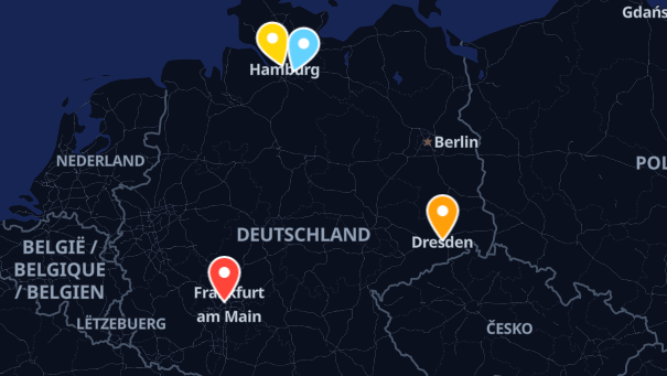 Map of company locations