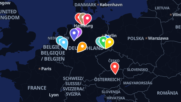 Map of company locations