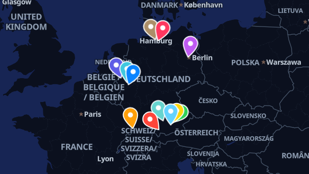 Map of company locations