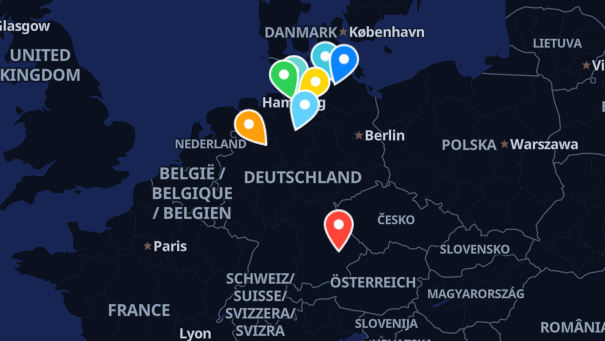Map of company locations