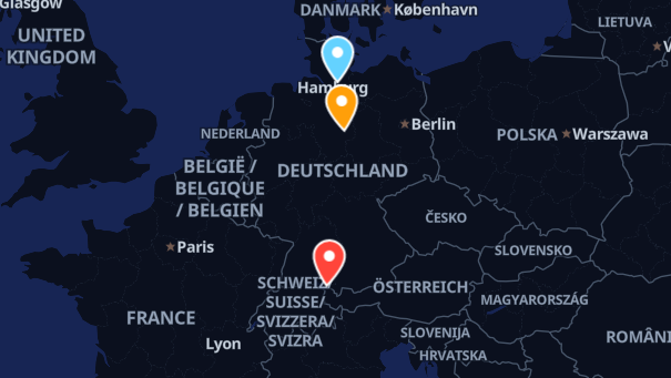 Map of company locations