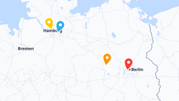 Map of company locations