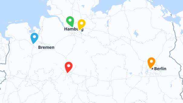 Map of company locations