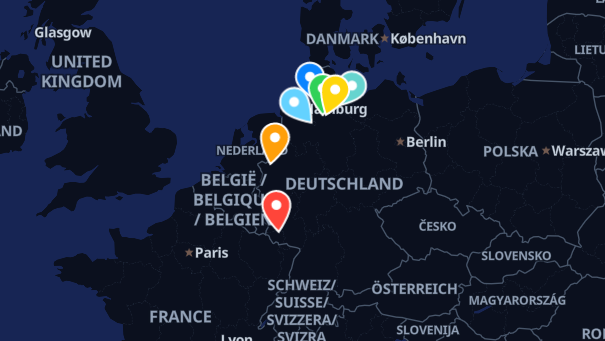 Map of company locations