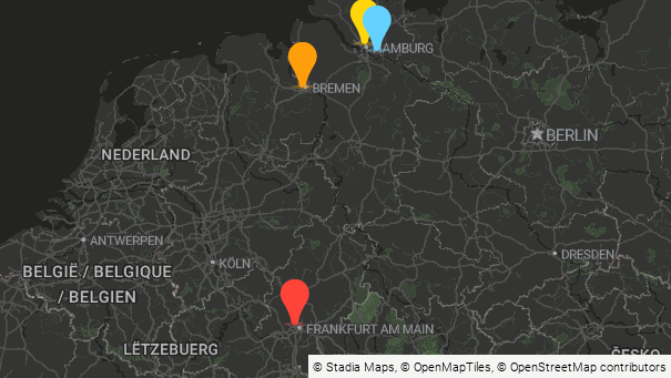 Map of company locations