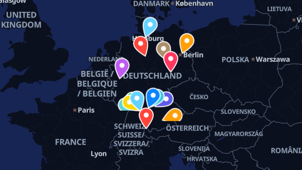 Map of company locations