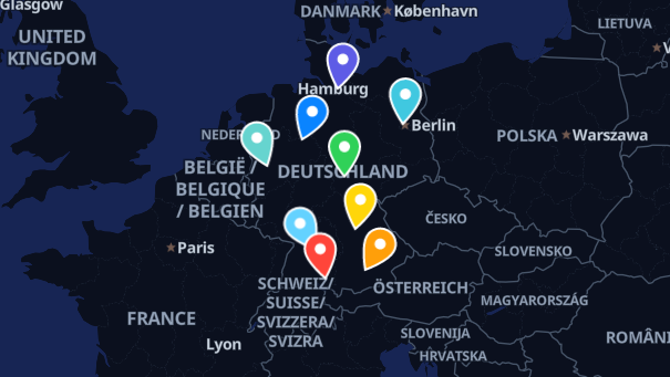 Map of company locations