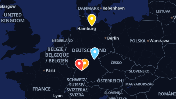 Map of company locations