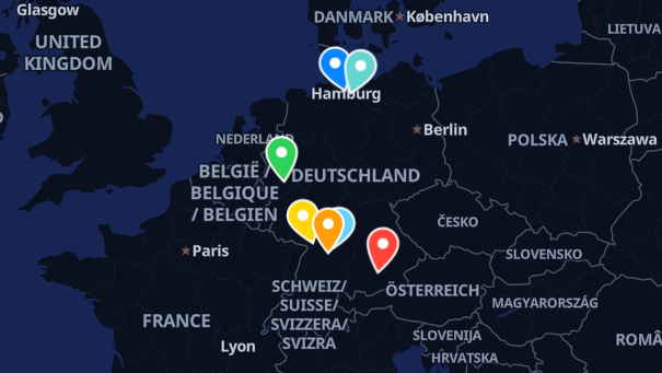 Map of company locations