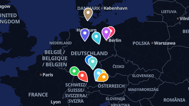 Map of company locations