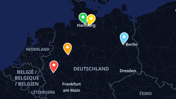 Map of company locations