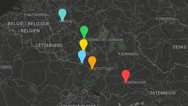 Map of company locations
