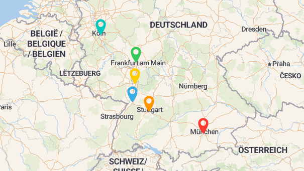 Map of company locations
