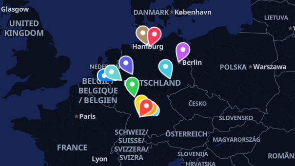 Map of company locations