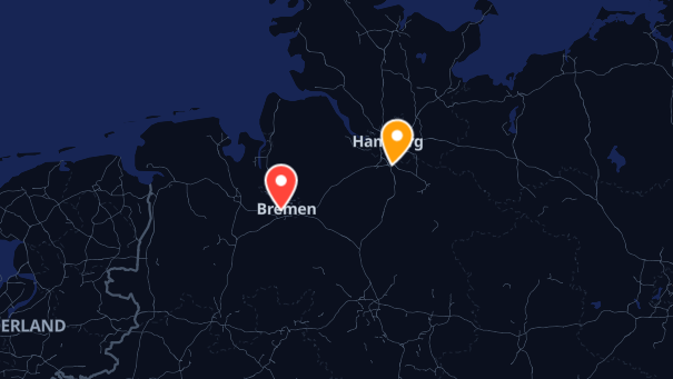 Map of company locations
