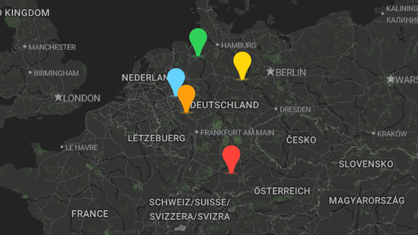Map of company locations