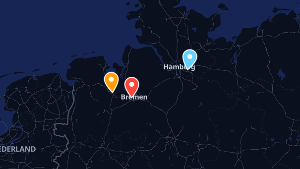 Map of company locations