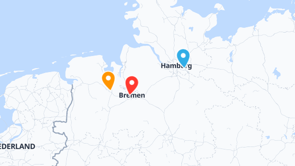 Map of company locations