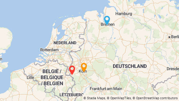 Map of company locations