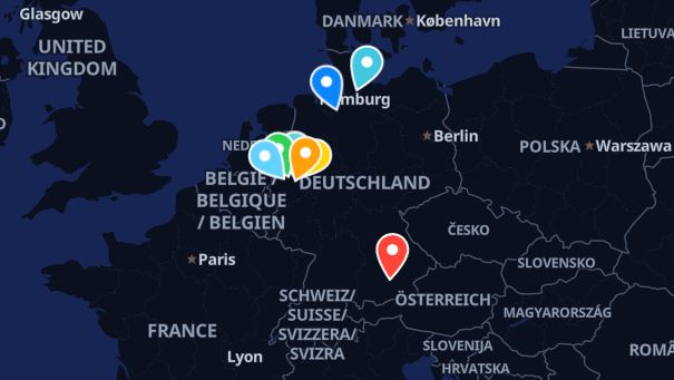 Map of company locations