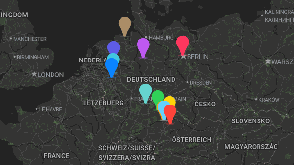Map of company locations
