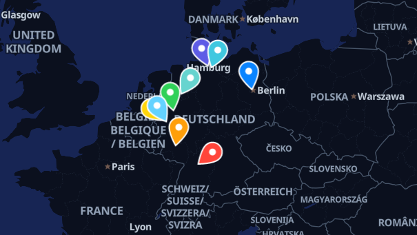 Map of company locations