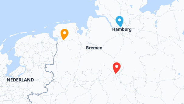 Map of company locations