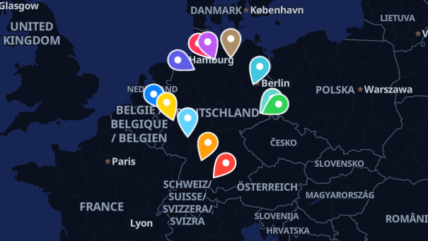 Map of company locations