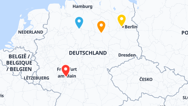 Map of company locations