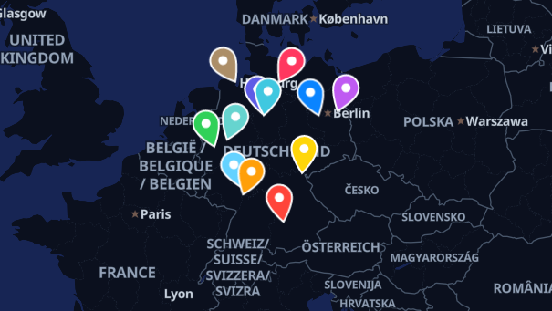 Map of company locations