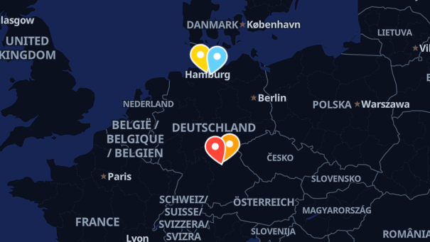 Map of company locations