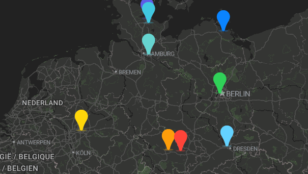 Map of company locations