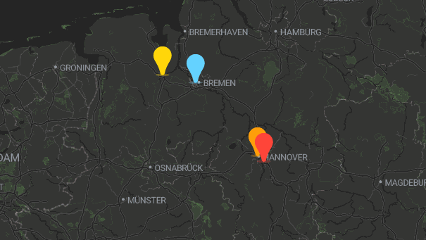 Map of company locations