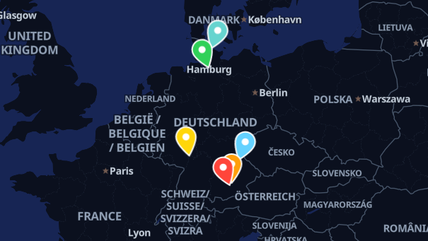 Map of company locations