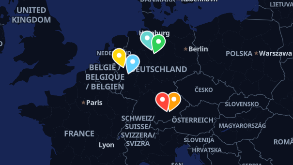 Map of company locations