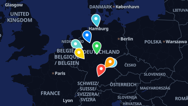 Map of company locations