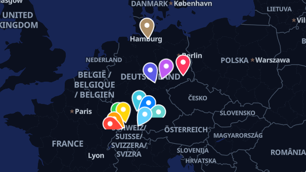 Map of company locations